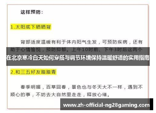 在北京寒冷白天如何穿搭与调节环境保持温暖舒适的实用指南